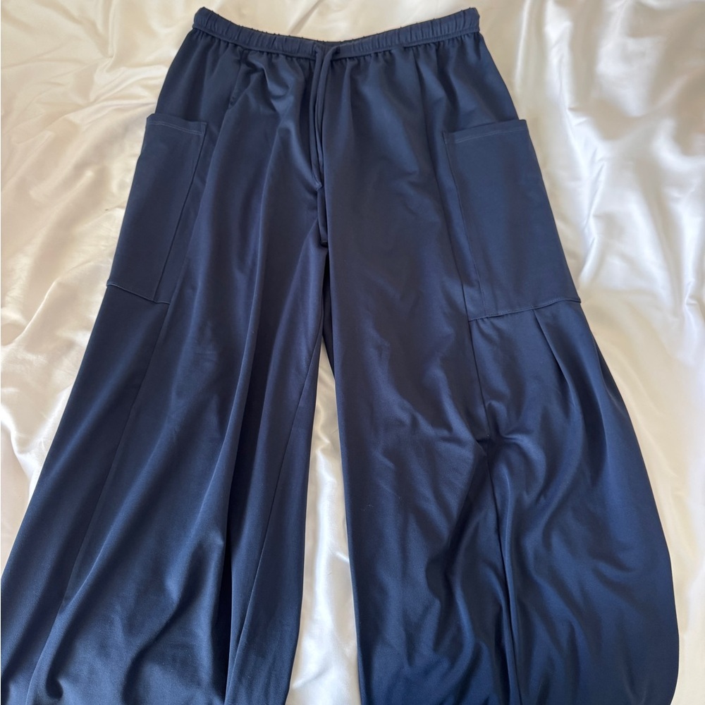 HALARA Deep Blue Elastic Waist Pants